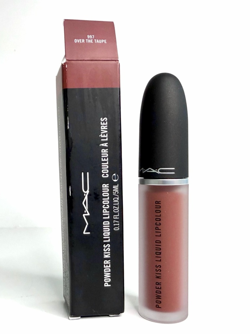 MAC Powder Kiss Liquid Lipcolour Over The Taupe